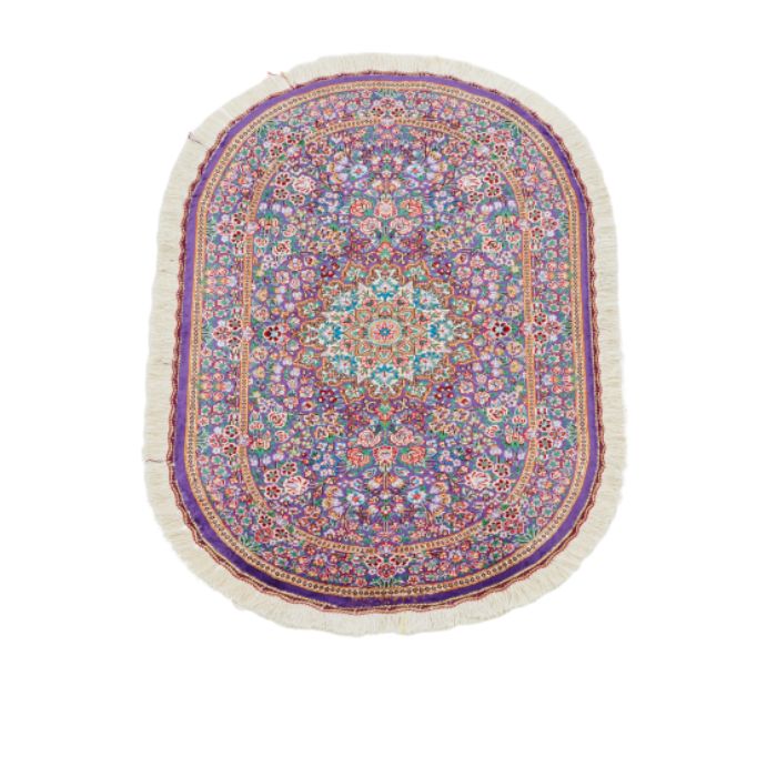 ペルシャ絨毯　（クム産）　サイズ：89×57cm