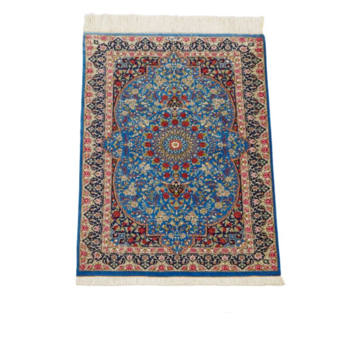 ペルシャ絨毯　（クム産）　サイズ：87×57cm