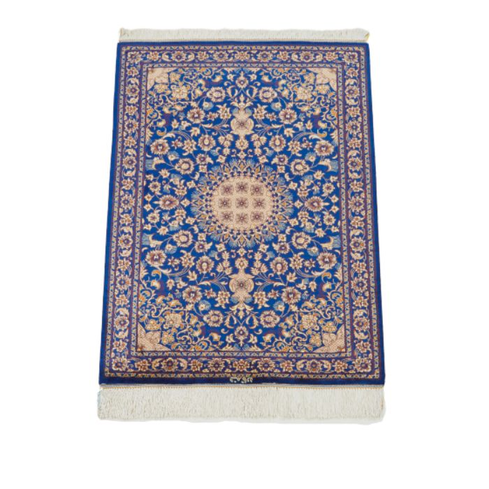 ペルシャ絨毯　（クム産）　サイズ：90×59cm