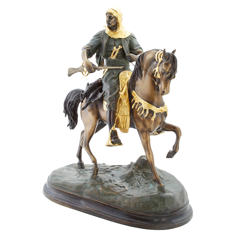 【DELMAR/デルマー】ブロンズオブジェ『馬に乗ったアラブ人』