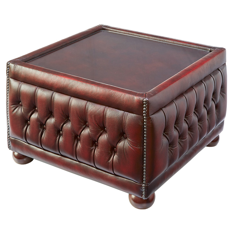 【OLD TIMES/オールドタイムス】 テーブル Bradbury Pouffe Table / Antique Red(チェスターフィールド)