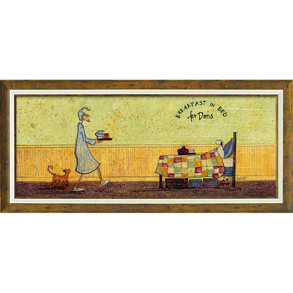 額絵 サム トフト 「ドリスとベッドで朝食(Ｌサイズ)」　幅94.5cm