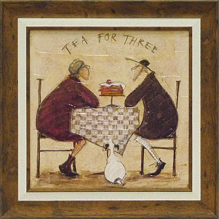 額絵 サム トフト  「３人でお茶」　幅39cm