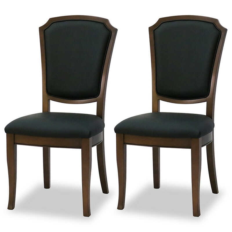 ベネチア ダイニングチェア-L ブラック 幅44cm 2脚セット  PBK