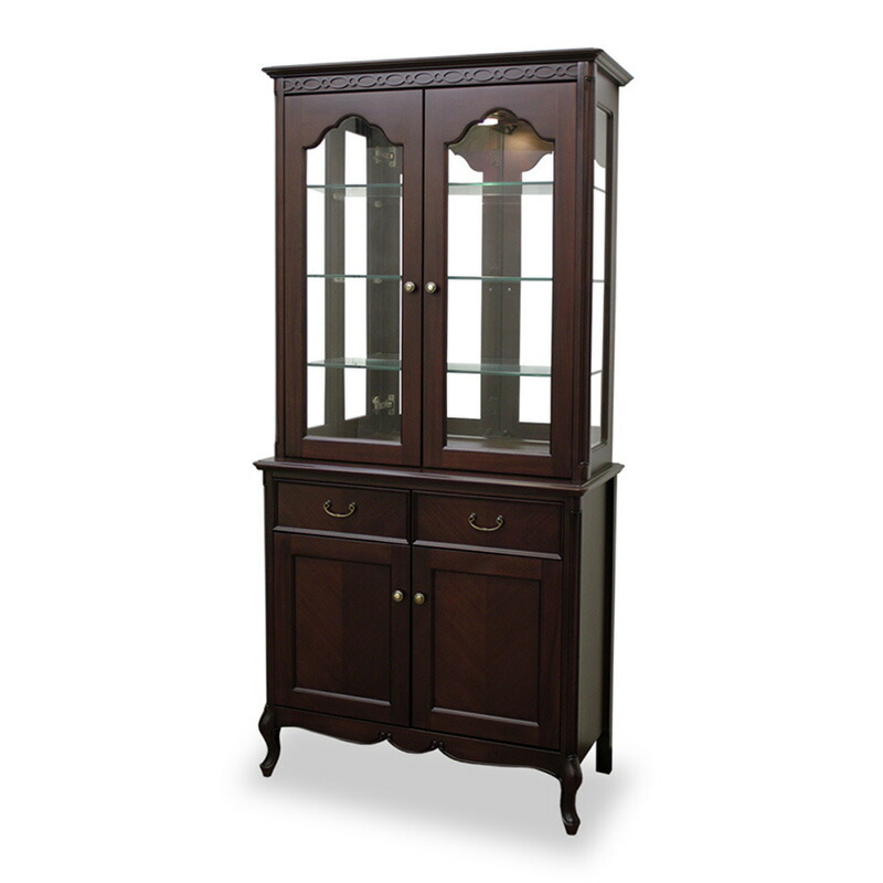 フルールDM キャビネット ダークブラウン 幅85.4cm