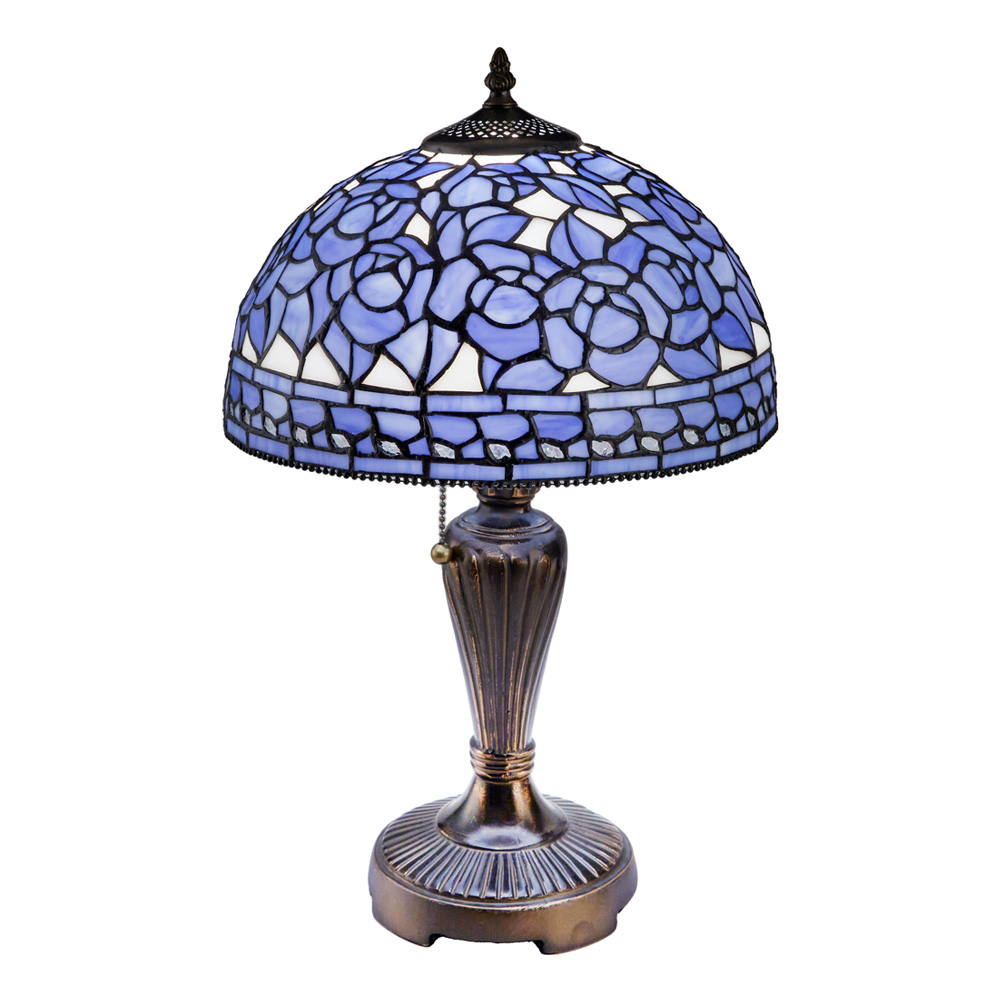 ステンドランプ ブルーローズ 口金E26 28005