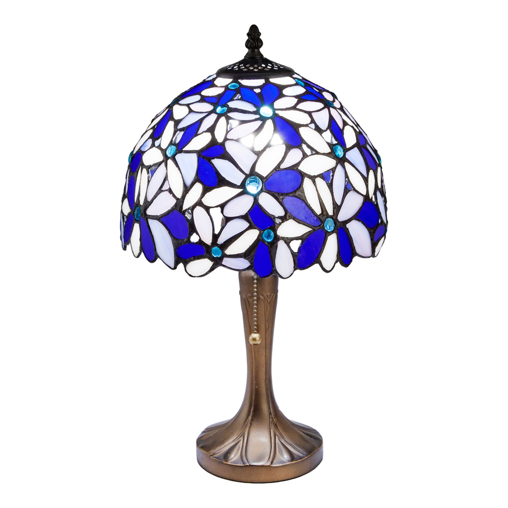 ステンドランプ ハナハナ ブルー 口金E26 28011