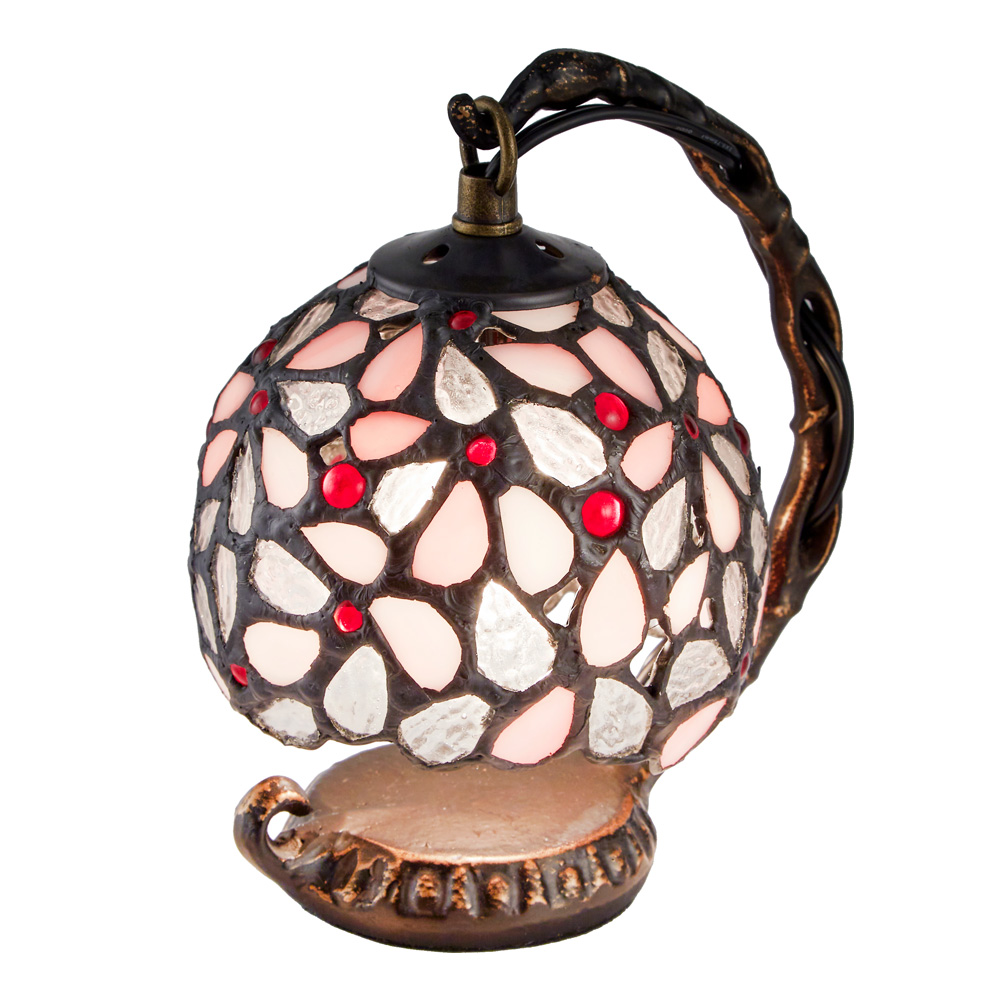 ステンドランプ ハナハナ ピンク ミニ 口金E12 28017