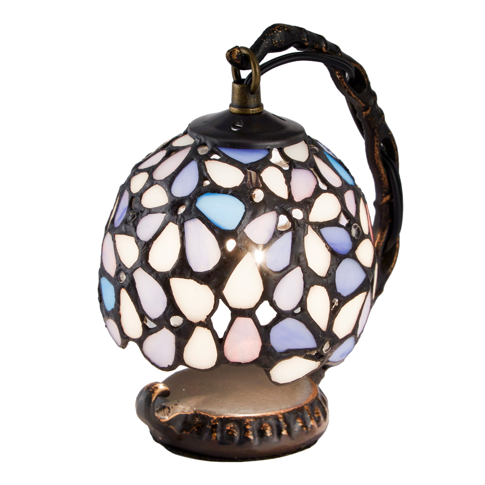 ステンドランプ ハナハナ ブルー ミニ 口金E12 28018