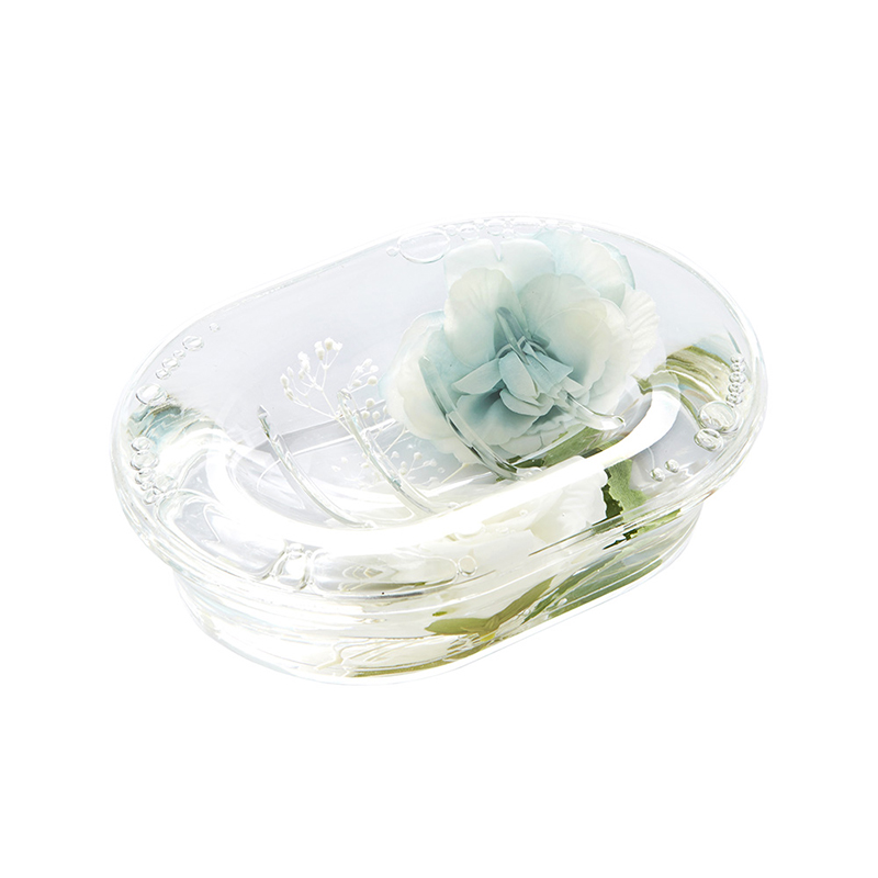 アクリル水中花 ソープディッシュ ホワイト&ブルー 58798