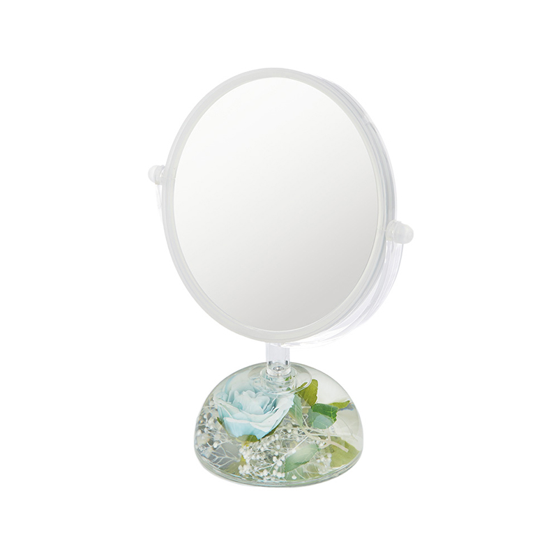 アクリル水中花 両面スタンドミラー ホワイト&ブルー 58802