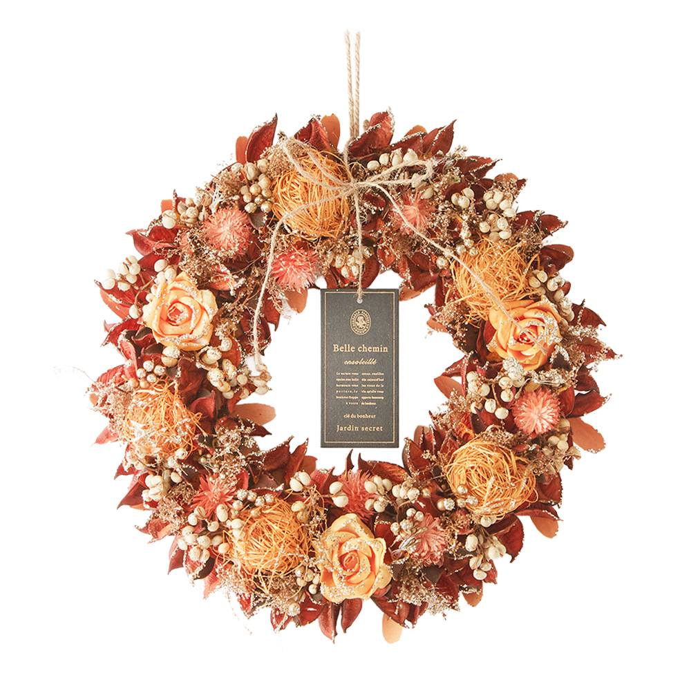 ハロウィン ナチュラルリース オレンジシンフォニー Lサイズ 直径32cm