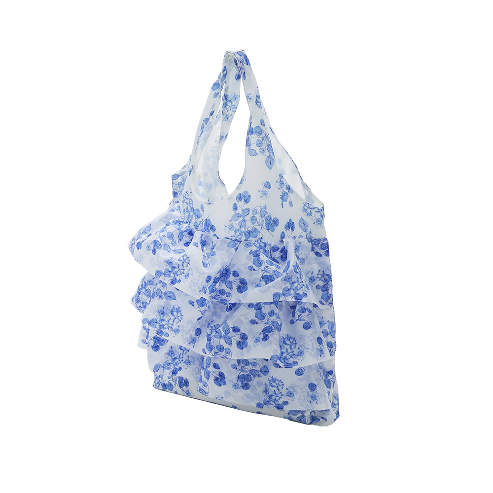 マチ付き フリルエコバッグ ハーバーストロベリー 75021