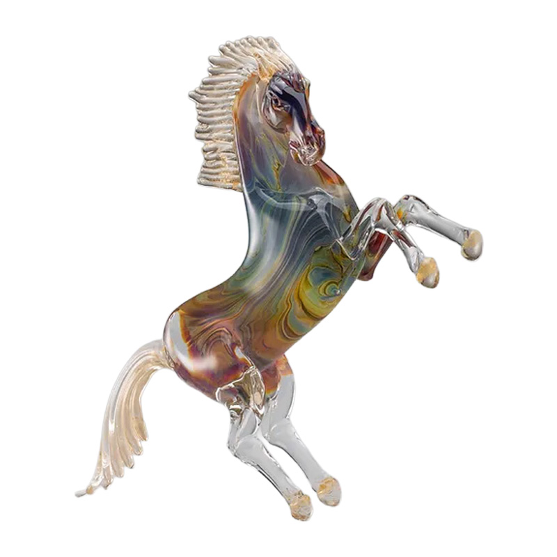 イタリア製 ザネッティ カルチェドーニオ クリスタル立馬像 AZ18-D-CG / Zanetti Murano