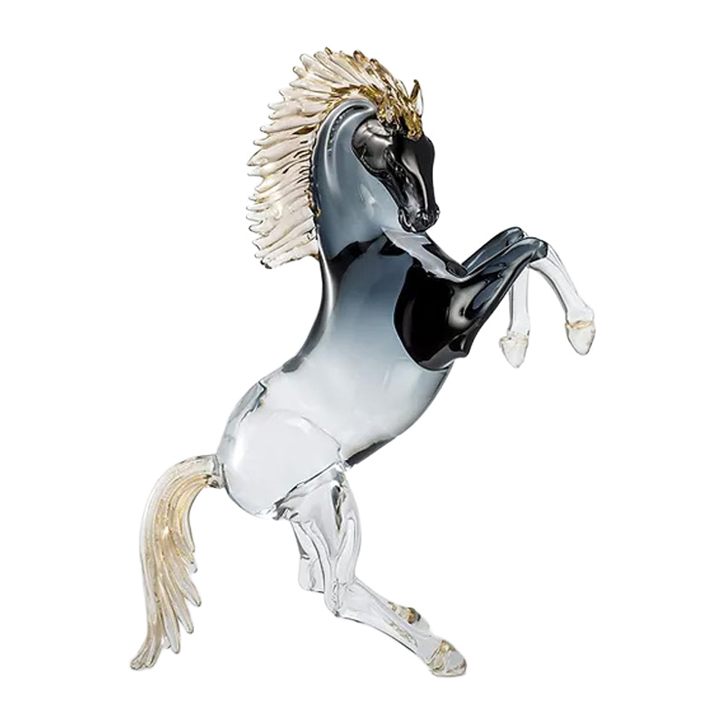 イタリア製 ザネッティ オーロラの大型立馬像 AZ25-D-NB / Zanetti Murano