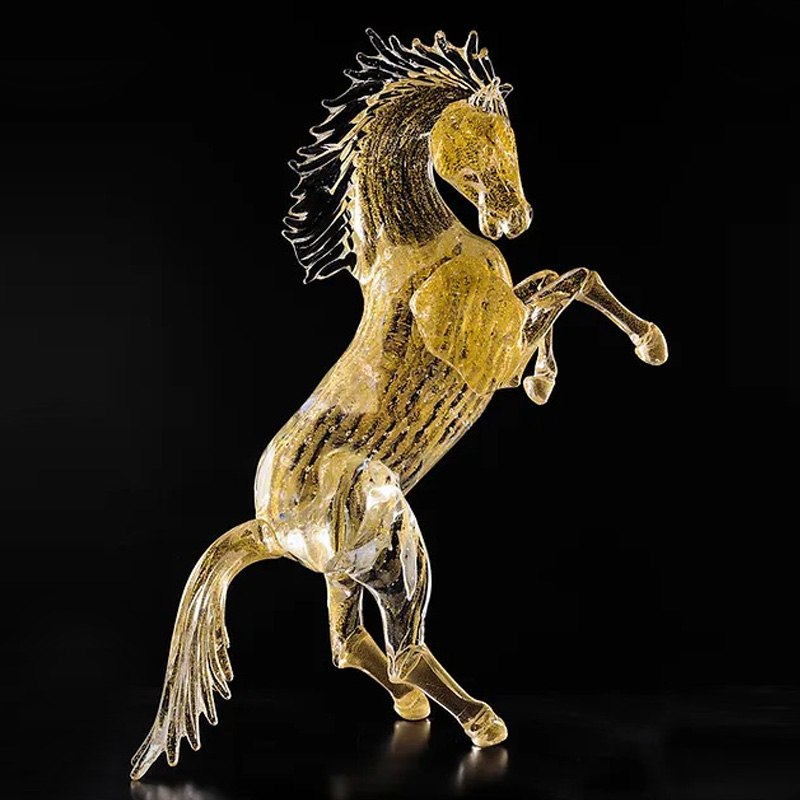 イタリア製 ザネッティ 大型金色立馬像 AZ25-D-O / Zanetti Murano