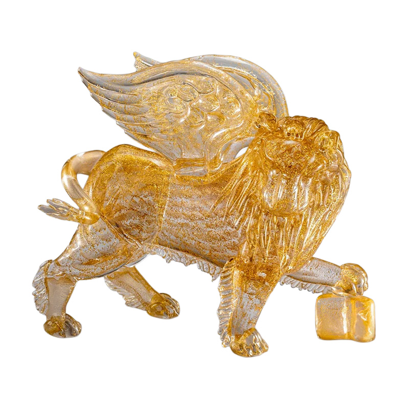 イタリア製 ザネッティ サンマルコの有翼獅子像(開いた書物付き) AZ27-O / Zanetti Murano