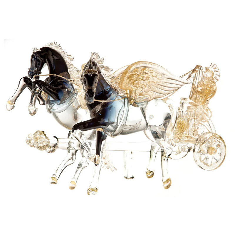 イタリア製 ザネッティ ローマ戦車(北極光色ペガサス二頭立て) AZ37-NB-P / Zanetti Murano