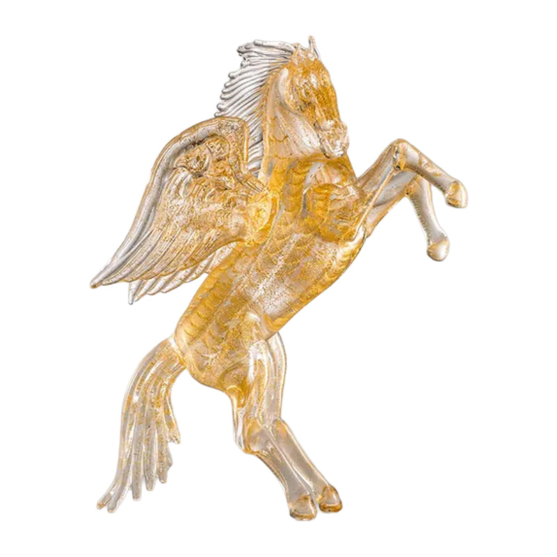 イタリア製 ザネッティ 24金仕上げ ペガサス(中型/丸翼/立馬) AZ50-M-O / Zanetti Murano