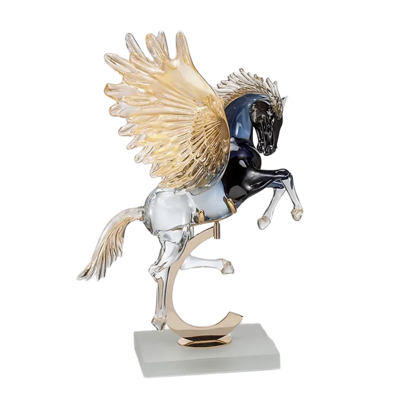 イタリア製 ザネッティ オーロラ ペガサス(大型/高翼/台座付/高さ84cm) AZ50-S-NB / Zanetti Murano