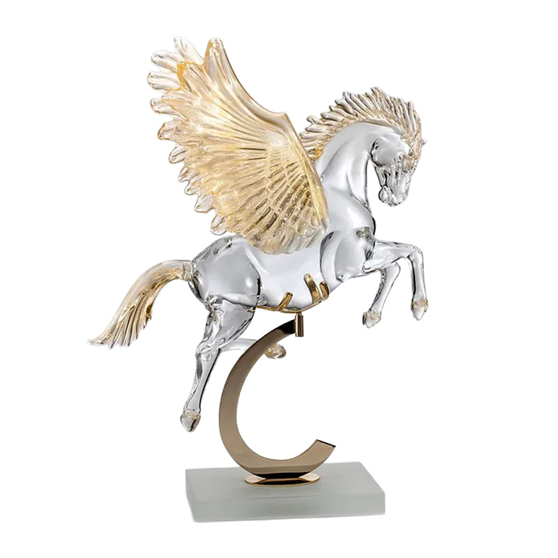 イタリア製 ザネッティ クリスタル＆金 ペガサス(大型/高翼/台座付/高さ84cm) AZ50-S / Zanetti Murano