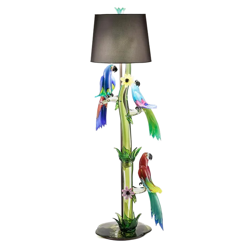 イタリア製 ザネッティ コンゴウインコ3羽のフロアランプ AZ58-3-L / Zanetti Murano