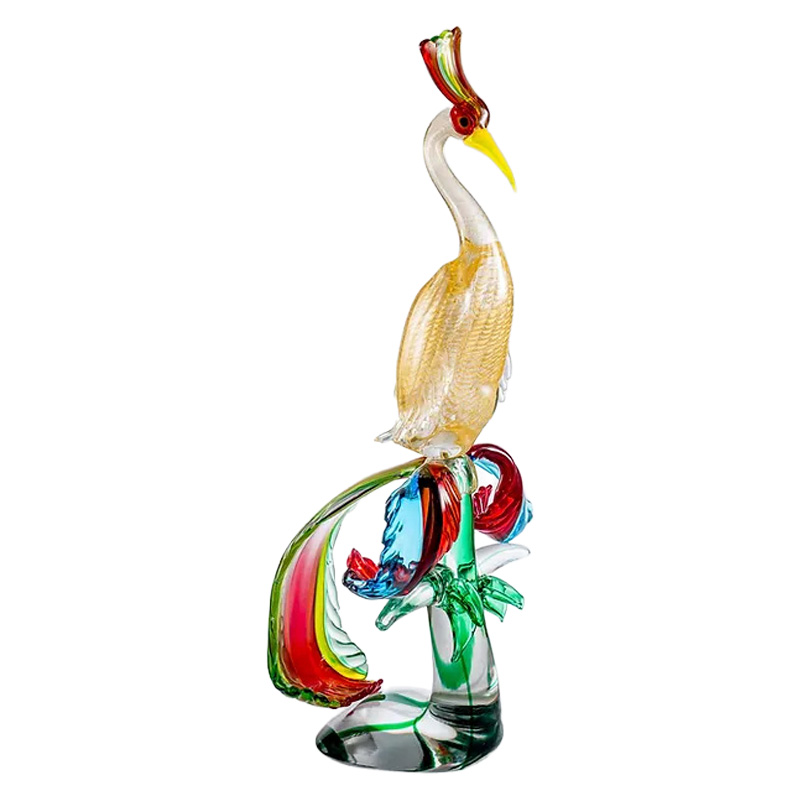 イタリア製 ザネッティ 24金仕上げ 極彩色楽園鳥 AZ74 / Zanetti Murano