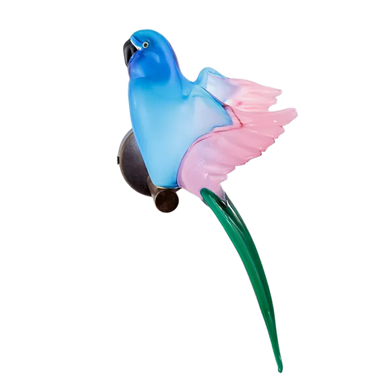 イタリア製 ザネッティ 鳥(アクアマリン×ピンク×グリーン/翼広げ) CO-APG / Zanetti Murano