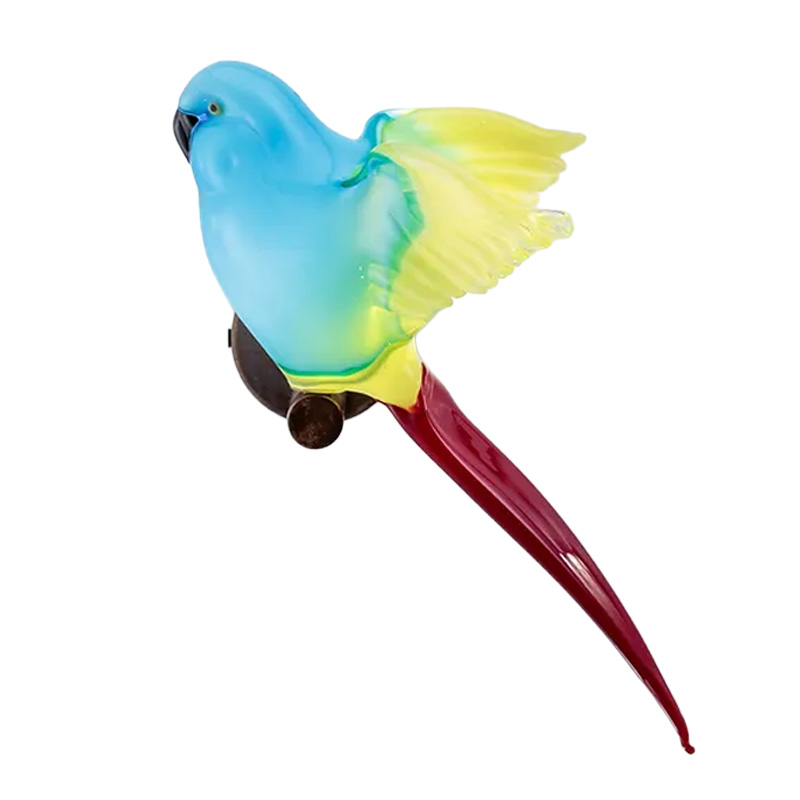 イタリア製 ザネッティ 鳥(アクアマリン×イエロー×レッド/翼広げ) CO-AYR / Zanetti Murano