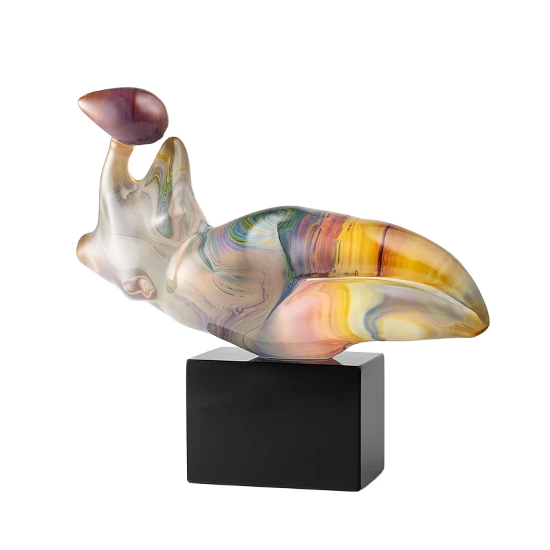 イタリア製 ザネッティ カルチェドーニオ 抽象日光浴女性像 Z16-G / Zanetti Murano