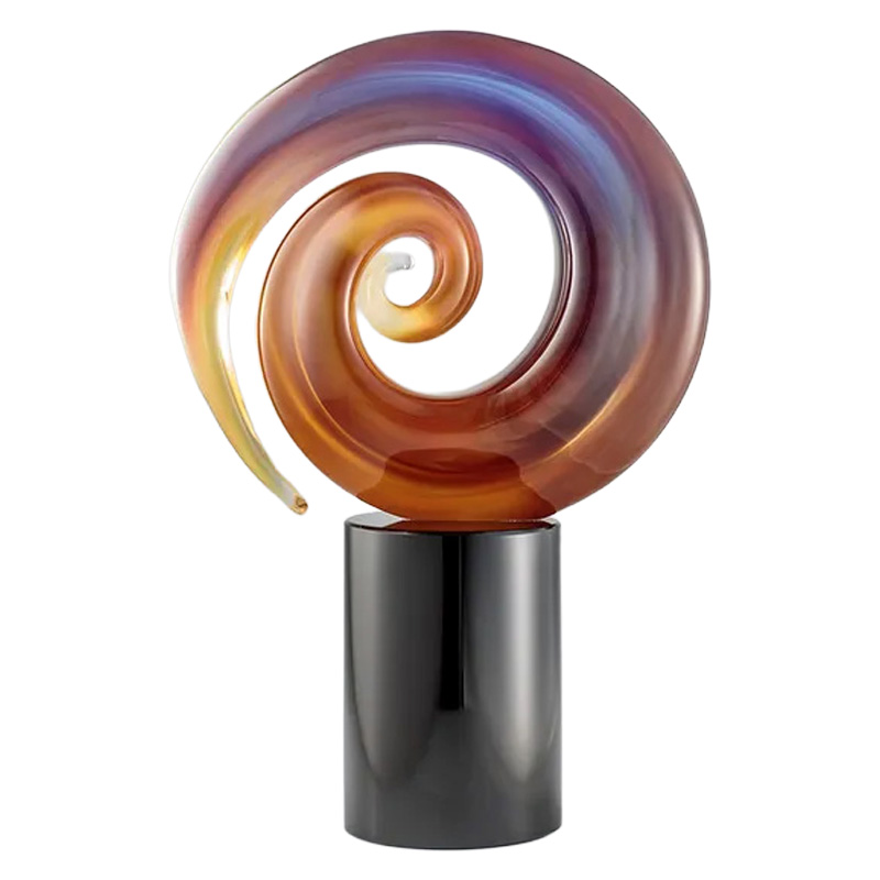 イタリア製 ザネッティ カルチェドーニオ スパイラル(黒円柱台座) Z20-G / Zanetti Murano