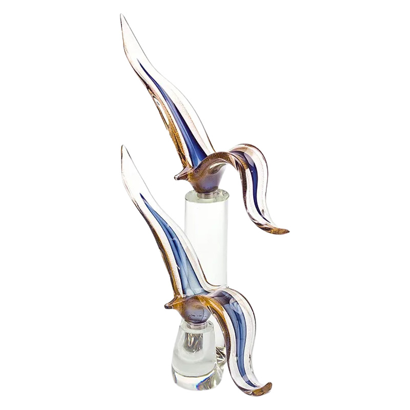 イタリア製 ザネッティ オーロラ＆金 カモメ(クリスタル筒台座) Z957-NB / Zanetti Murano