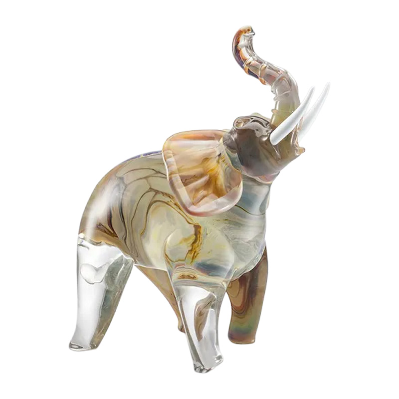 イタリア製 ザネッティ カルチェドーニオ×クリスタル 中型ゾウ像 ZM5015-CG / Zanetti Murano
