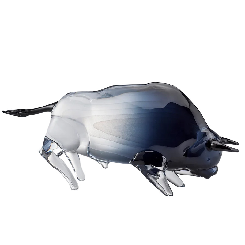 イタリア製 ザネッティ オーロラ雄牛(虹色吹きガラス) ZV1061-NB / Zanetti Murano