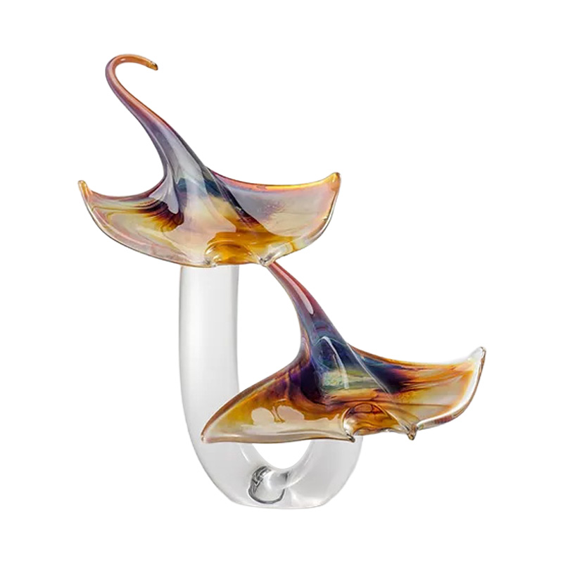 イタリア製 ザネッティ カルチェドーニオ エイ(透明筒台座) ZV1108-G / Zanetti Murano