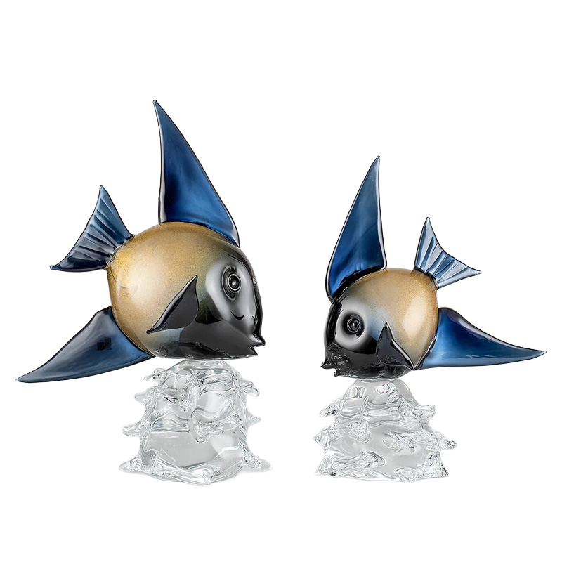 イタリア製 ザネッティ オーロラ＆金 ムーンフィッシュ(大型) ZV1168-O / Zanetti Murano