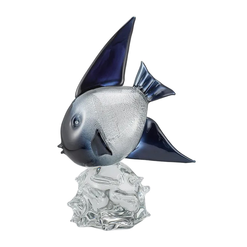 イタリア製 ザネッティ オーロラ＆銀 ムーンフィッシュ(大型) ZV1168 / Zanetti Murano