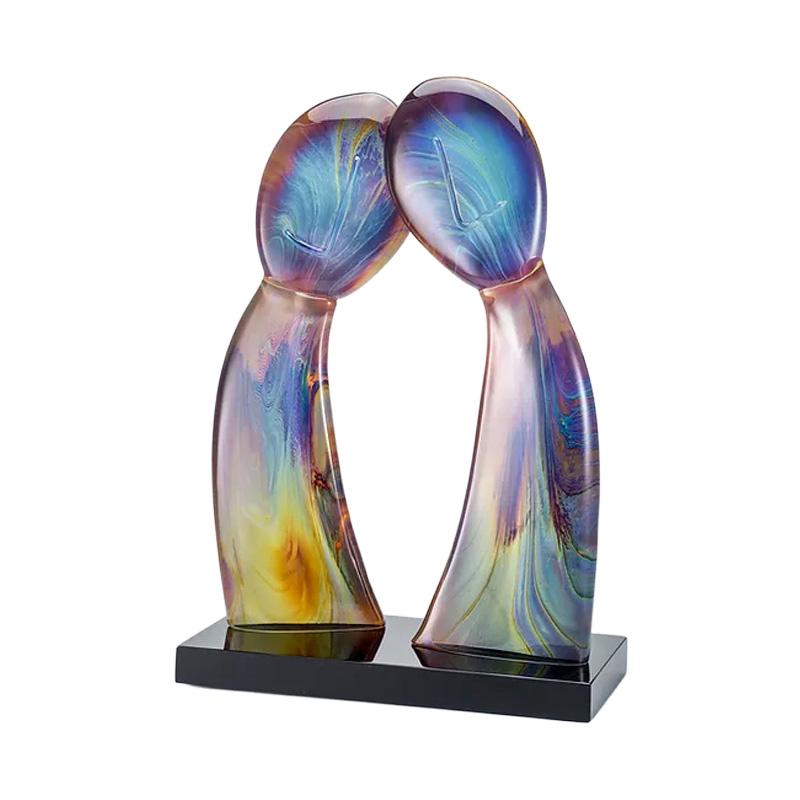 イタリア製 ザネッティ カルチェドーニオ 抽象像「キス」 ZV1226 / Zanetti Murano