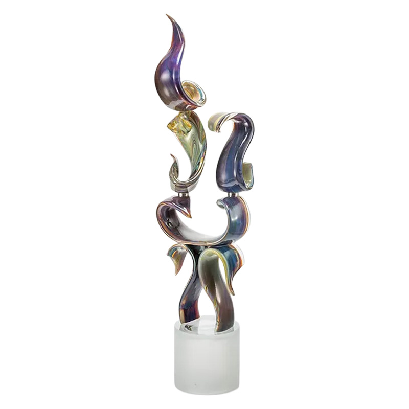 イタリア製 ザネッティ カルチェドーニオ リボン像(大型台座) ZV1234 / Zanetti Murano