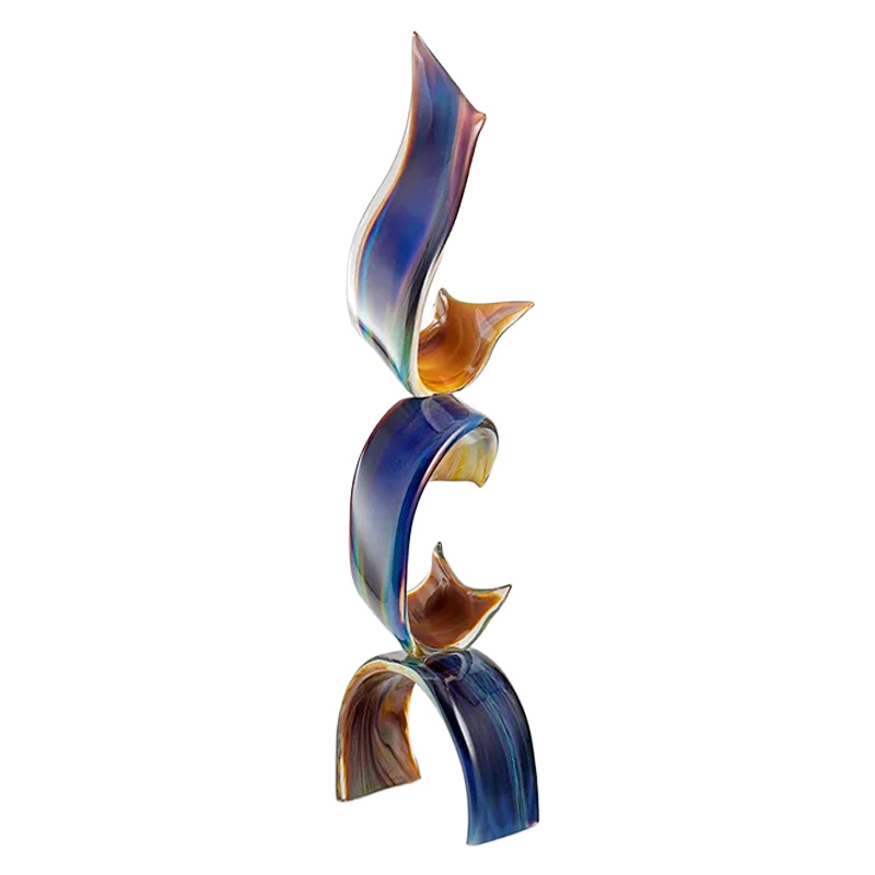 イタリア製 ザネッティ カルチェドーニオ 抽象リボン像 ZV1237 / Zanetti Murano