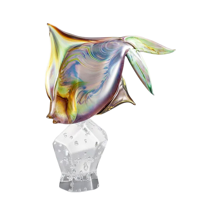 イタリア製 ザネッティ カルチェドーニオ 大型魚(扇尾) ZV1244-GI / Zanetti Murano