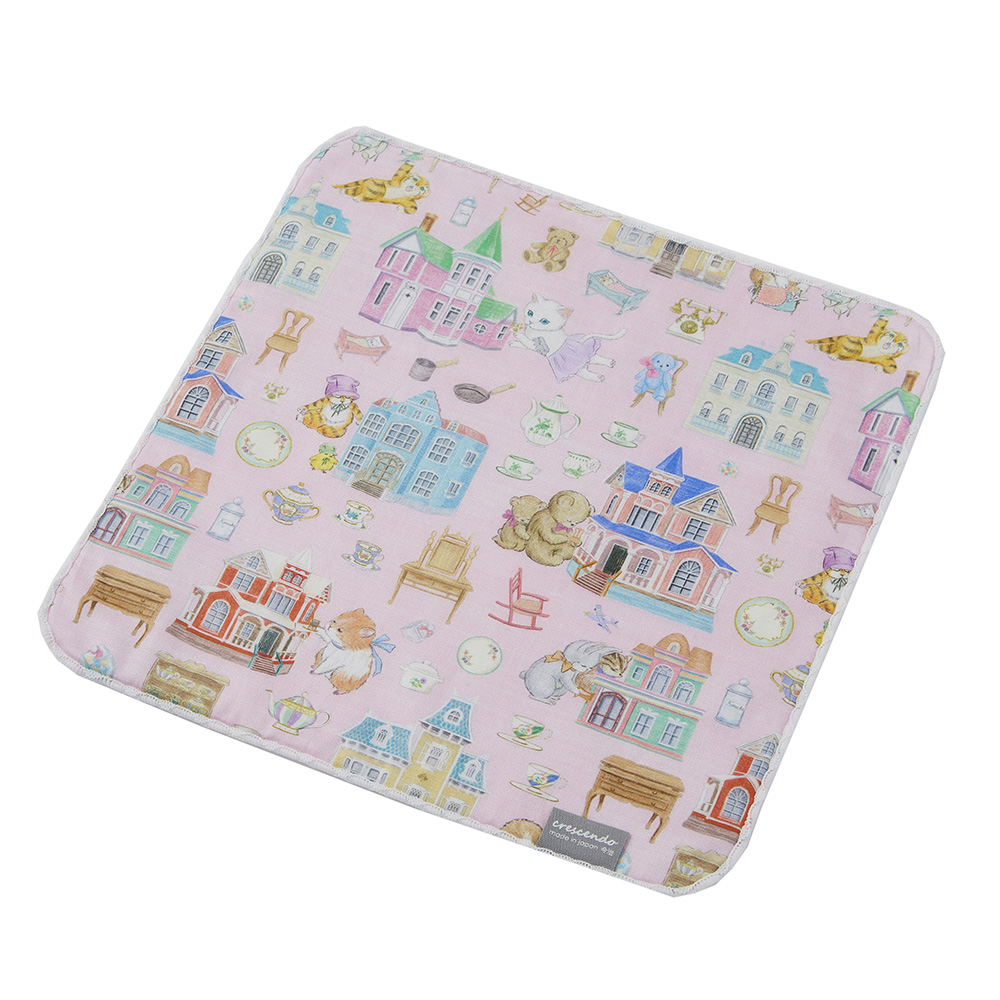 AMICA プリントタオルハンカチ 24×24cm ドールハウス