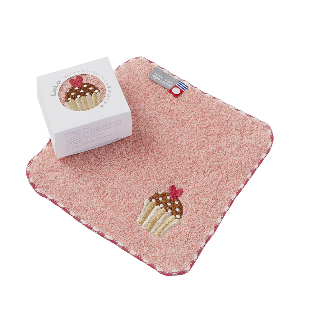 LuLu かわいいハンカチ 16×16cm カップケーキ