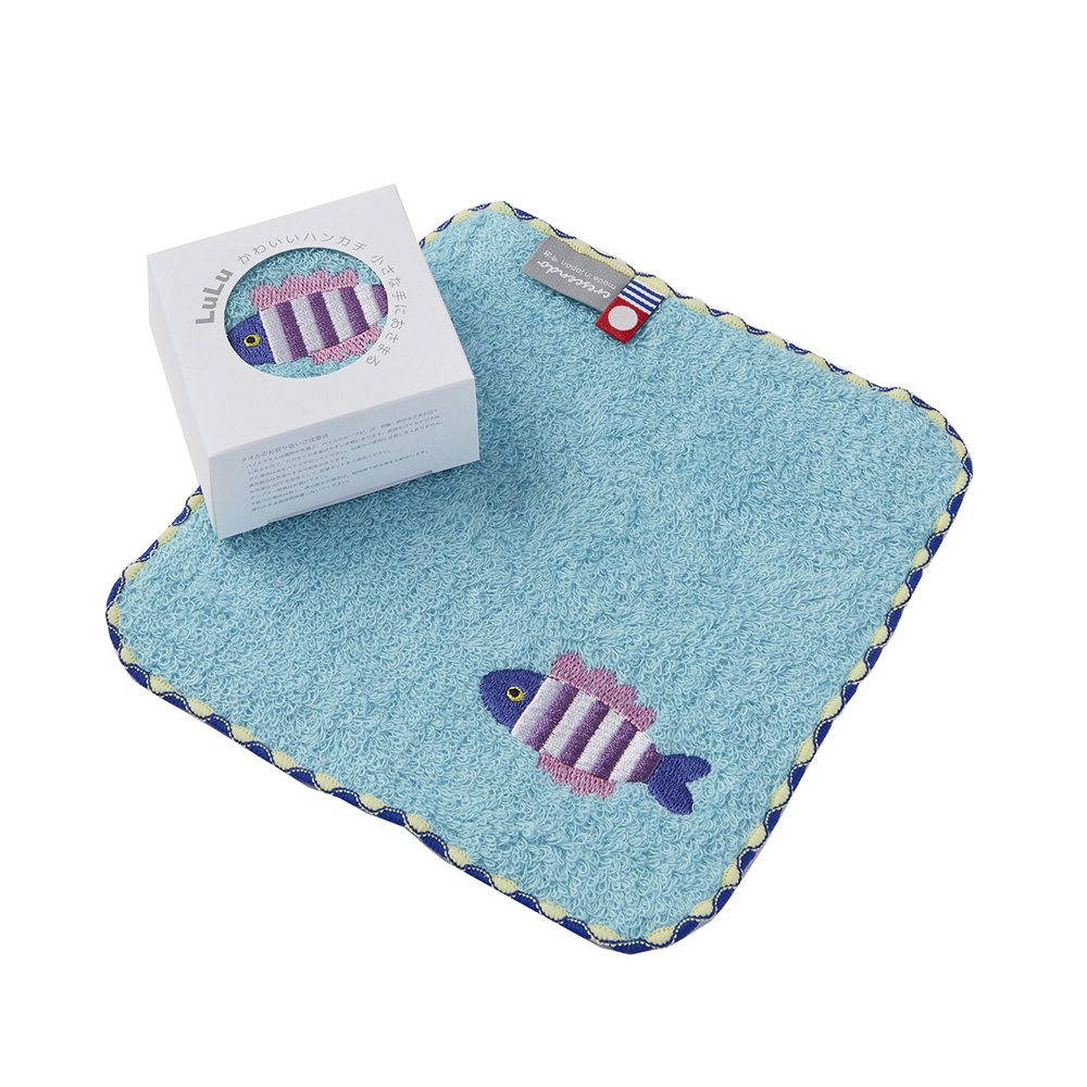 LuLu かわいいハンカチ 16×16cm さかな