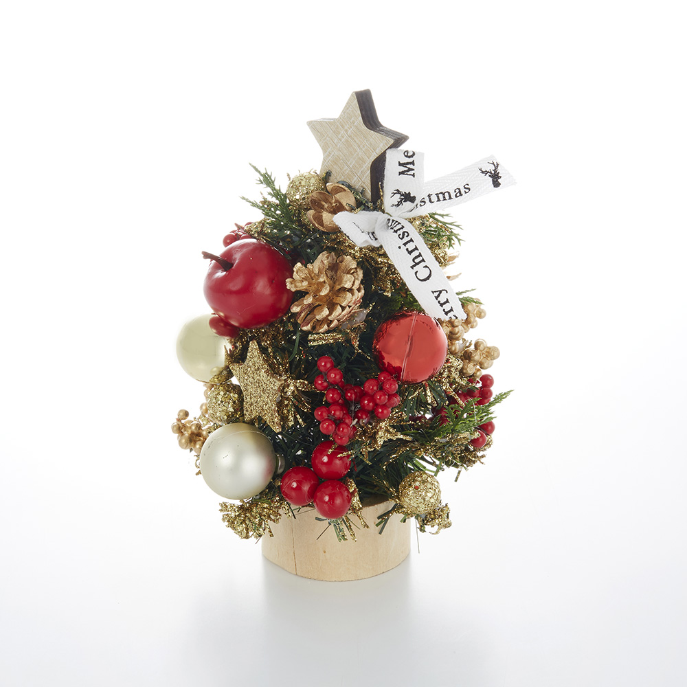 クリスマス テーブルツリー アップル＆スター SSサイズ 高さ20cm