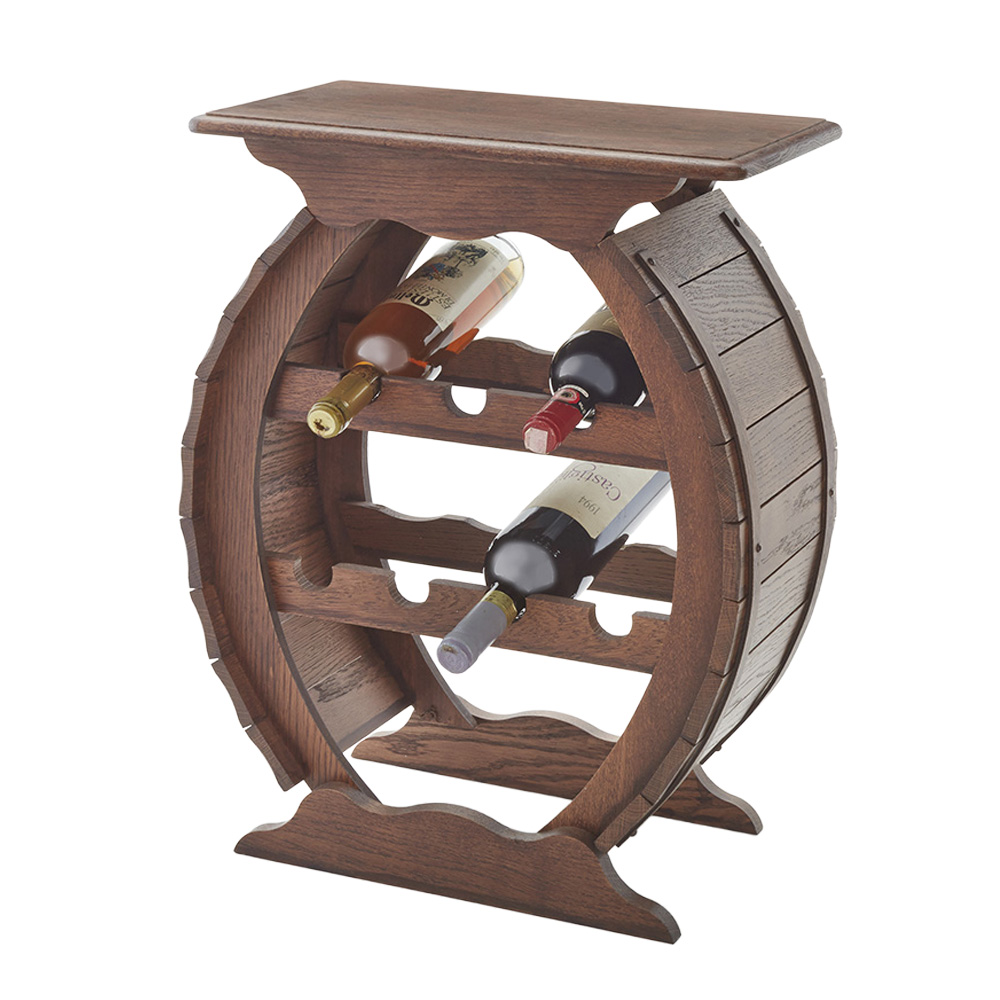 イタリア製 天然木ワインラック 樽型 幅46cm 51348