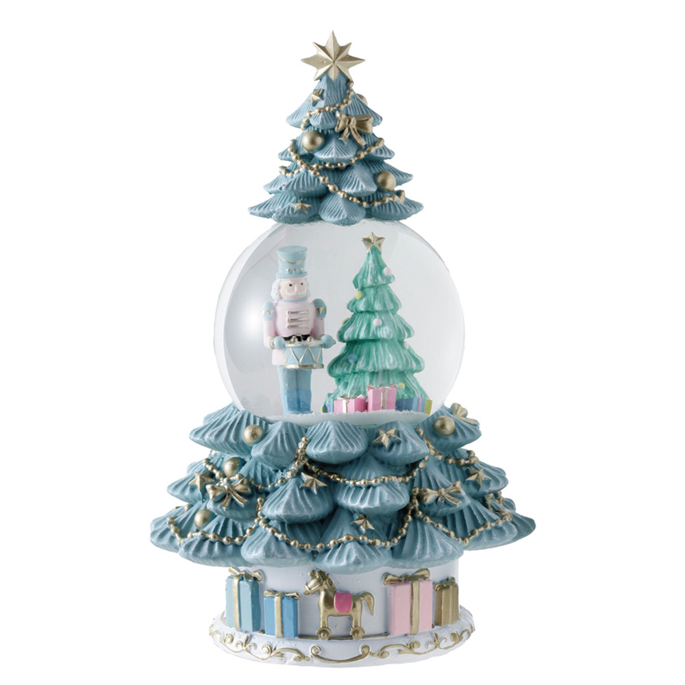 クリスマス スノードーム ブルーツリーソルジャー 高さ16cm / ハルモニア