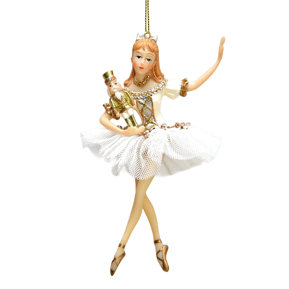 クリスマス オーナメント ナッツクラッカー クララ ホワイト 高さ13.5cm / ハルモニア