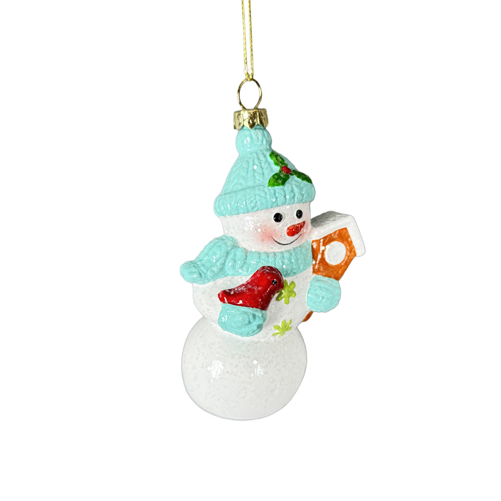 クリスマス スノーマン オーナメント ライトブルー 高さ12cm
