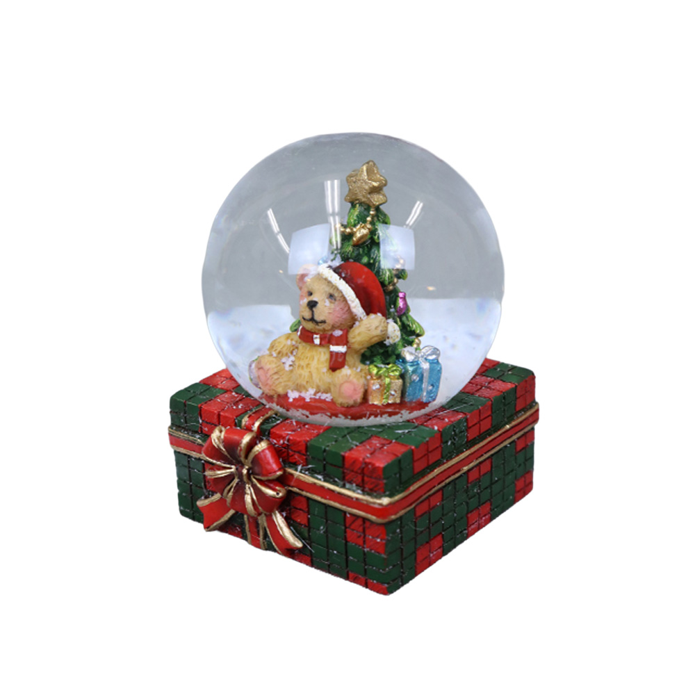クリスマス レジン ベアー スノードームツリー 高さ6cm